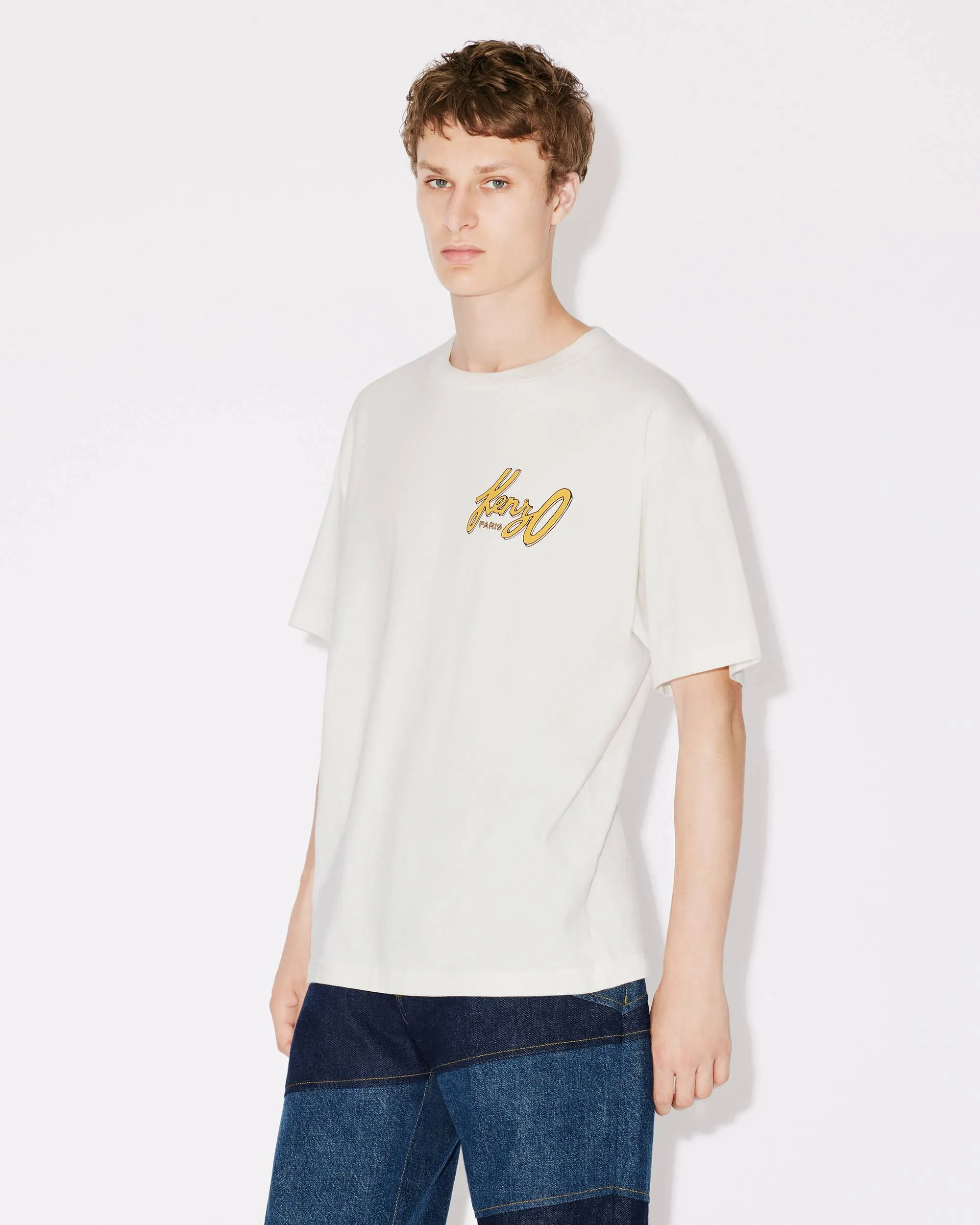 KENZO 23 new fall and winter new men's and women's Same Style letter pattern casual fashion short sleeves Color: Black Apricot White Size: M L XL XXL Three standards available Style number: K 71